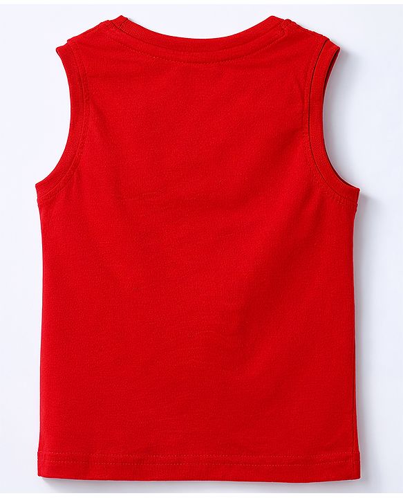 Babyhug Cotton Knit T-Shirt Sleeveless Graphic Multi Color 12-18 Months