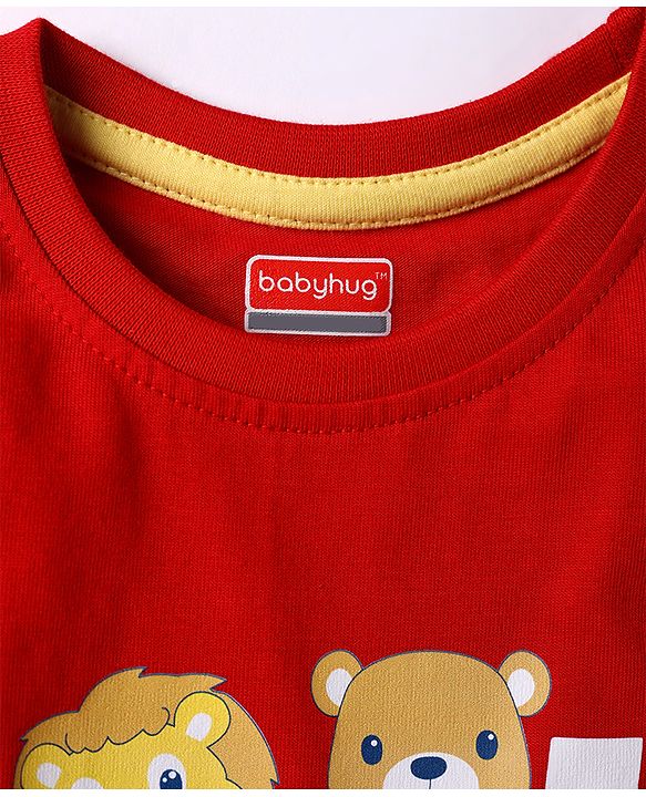 Babyhug Cotton Knit T-Shirt Sleeveless Graphic Multi Color 12-18 Months