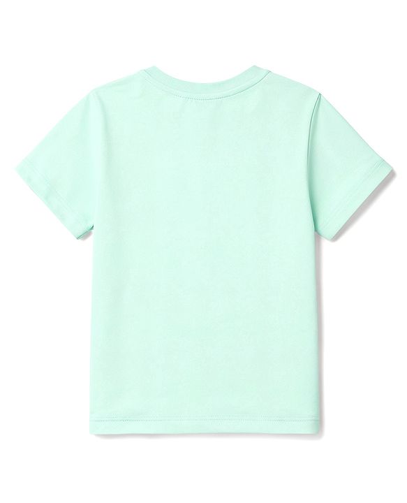 Babyhug 100% Cotton Knit Half Sleeves T-Shirt with Dino Graphics - Sea Green