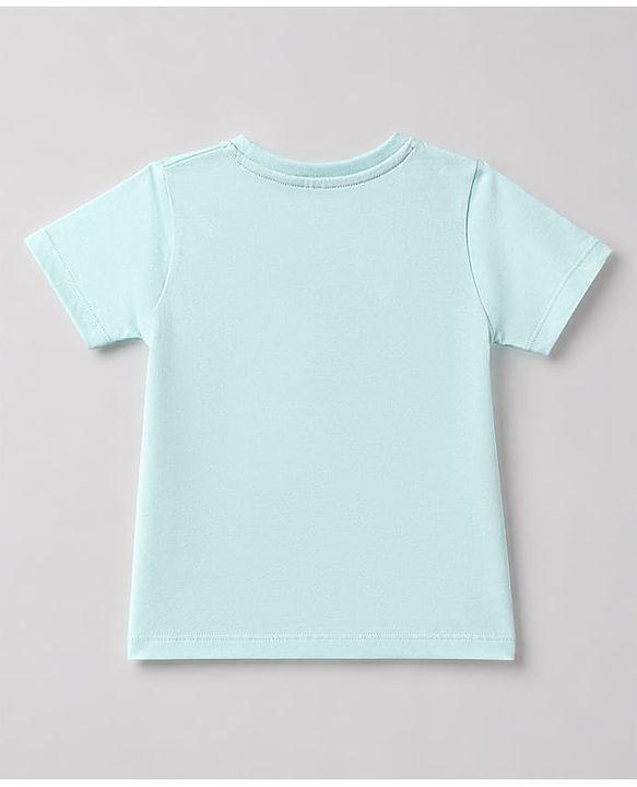 Babyhug 100% Cotton Knit Half Sleeves T-Shirt with Dino Graphics - Sea Green