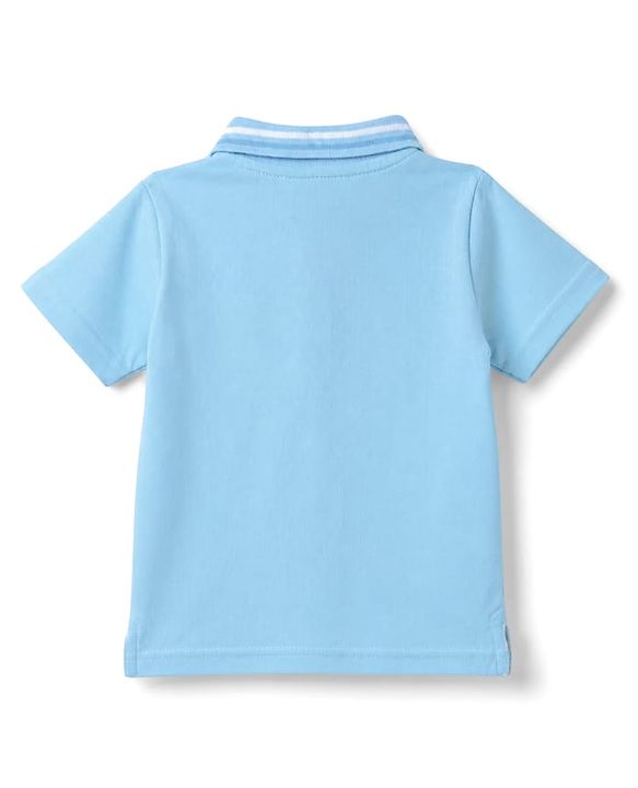 Babyhug 100% Cotton Knit Polo T-Shirt with Graphics Multi Color 6-9 Months