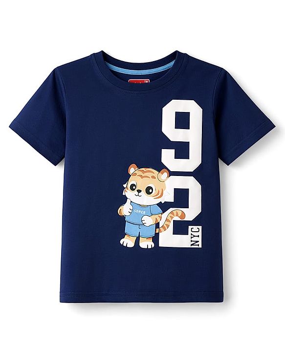 Babyhug Cotton Knit T-Shirt with Graphics Half Sleeves Multi Color 6-9 Months
