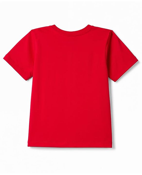 Babyhug 100% Cotton Knit T-Shirt with Text Graphics Half Sleeves Multi Color 6-9 Months