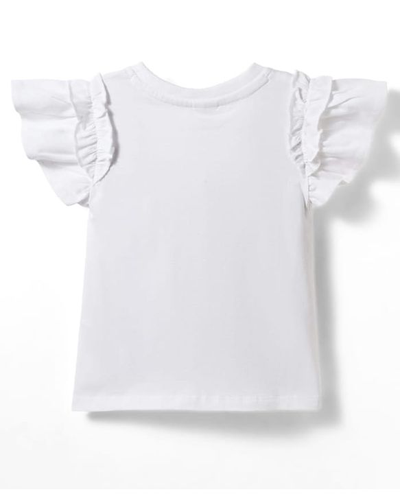 Babyhug Single Jersey Knit Half Sleeves Floral Printed T-Shirt & Skirt Set - White & Blue