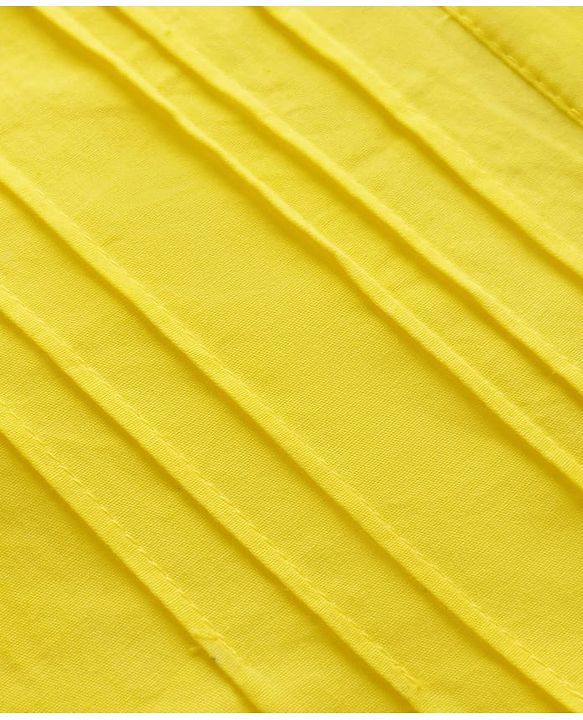 Pine Kids 100% Cotton Woven Half Sleeves Solid Pintuck Top -Yellow