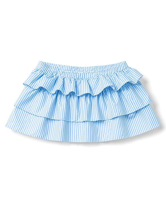 Babyhug Water Repellant Sleeveless Striped Two Piece Swimsuit - Light Blue