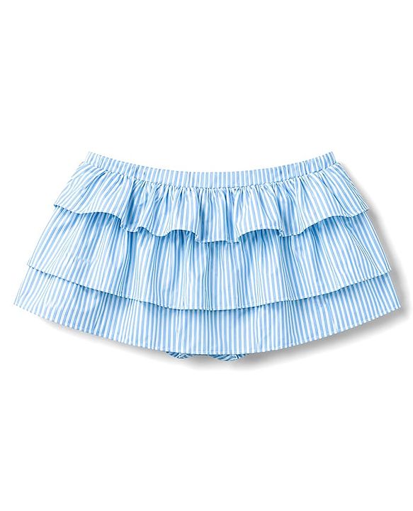 Babyhug Water Repellant Sleeveless Striped Two Piece Swimsuit - Light Blue