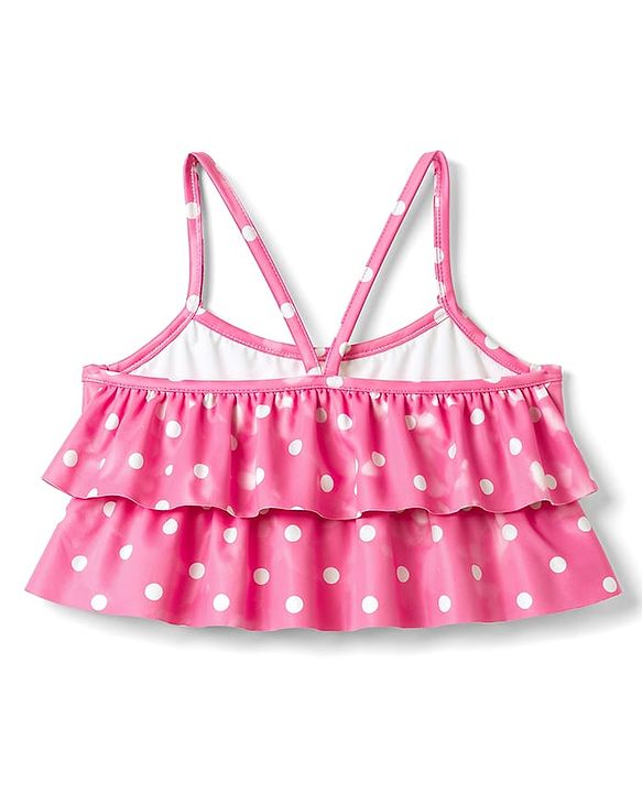 Babyhug Water Repellant Sleeveless Two Piece Swimsuit With Polka Dots Print - Pink