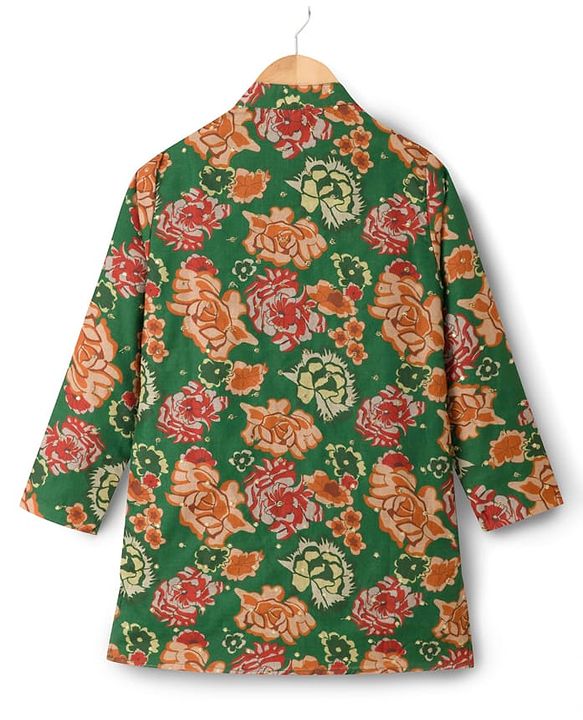 Pine Kids Woven Full Sleeves Floral Printed Kurta Pajama Set - Blue