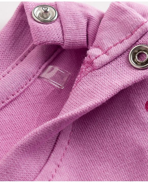 Babyhug Cotton Knit Half Sleeves T-Shirt & Shorts Night Suit with Floral Print - Pink