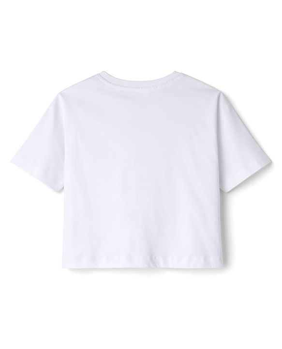 Pine Kids Cotton Knit Half Sleeves Top & Shorts Set with Text Print - White & Red