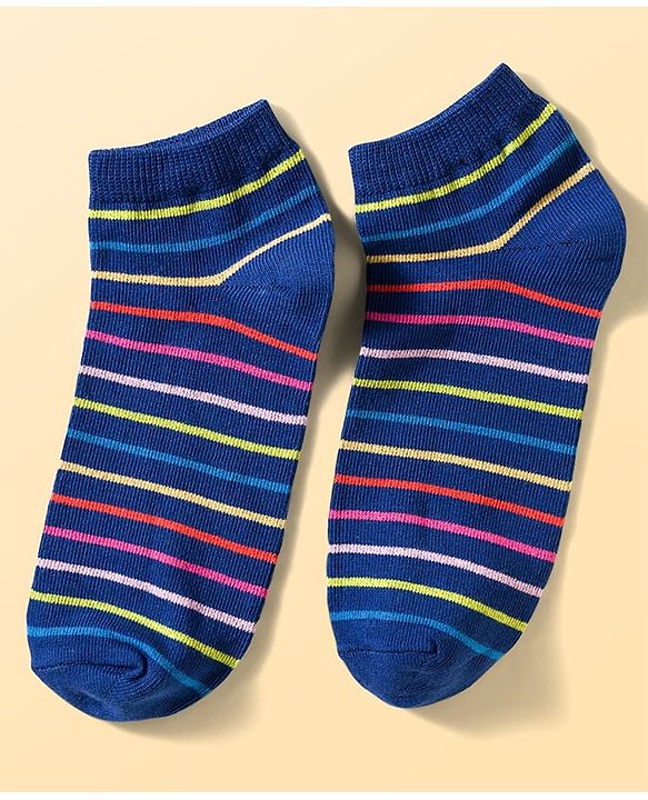 Pine Kids Cotton Knit Ankle Length Socks With Stripes & Polka Dots Print Pack of 5 ( Colour May Vary )