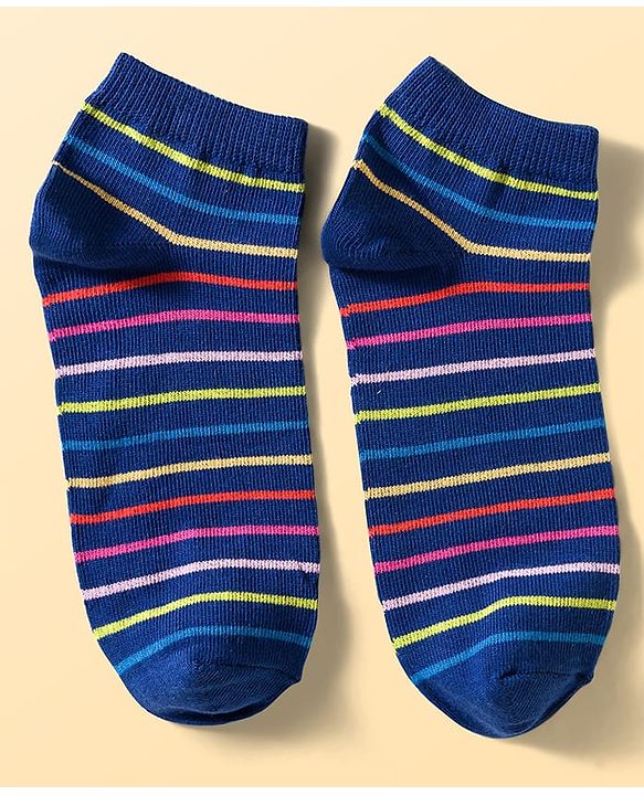 Pine Kids Cotton Knit Ankle Length Socks With Stripes & Polka Dots Print Pack of 5 ( Colour May Vary )