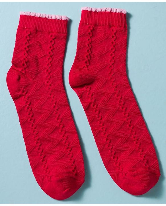Pine Kids Cotton Knit Ankle Length Socks Embroidery Design Pack Of 3 ( Colour May Vary )