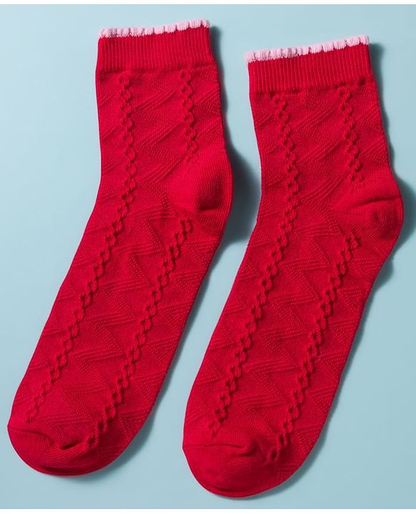 Pine Kids Cotton Knit Ankle Length Socks Embroidery Design Pack Of 3 ( Colour May Vary )