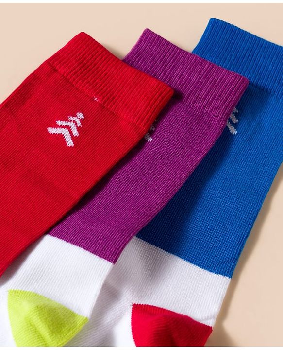 Pine Kids Cotton Knit Ankle Length Solid Socks Pack Of 3 ( Colour May Vary )
