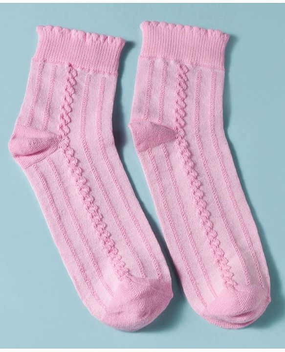 Pine Kids Cotton Knit Ankle Length Solid Colour Socks Pack Of 3 ( Colour May Vary )
