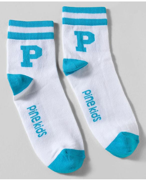 Pine Kids Cotton Knit Ankle Length Socks With Text Design Pack Of 3 ( Colour May Vary )