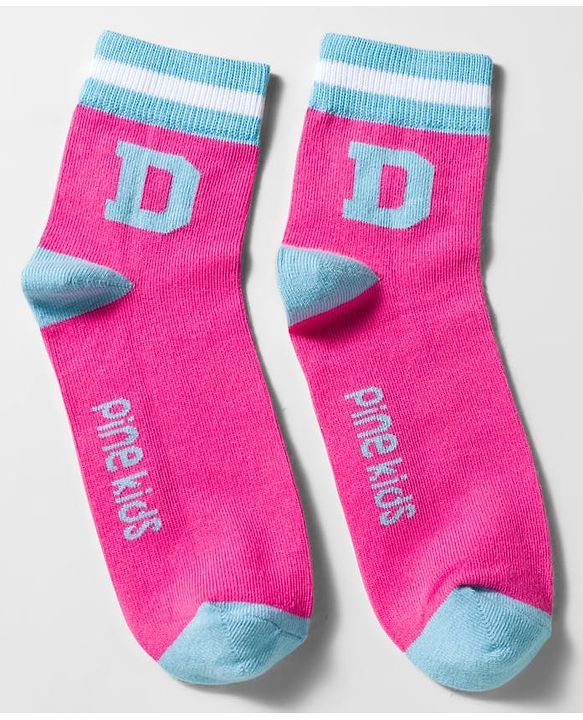 Pine Kids Cotton Knit Ankle Length Socks With Text Design Pack Of 3 ( Colour May Vary )