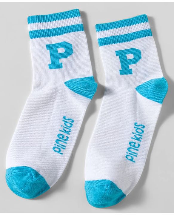 Pine Kids Cotton Knit Ankle Length Socks With Text Design Pack Of 3 ( Colour May Vary )