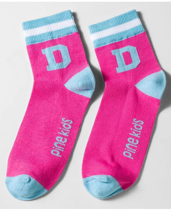 Pine Kids Cotton Knit Ankle Length Socks With Text Design Pack Of 3 ( Colour May Vary )
