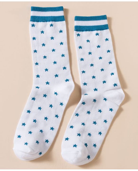 Pine Kids Cotton Knit Ankle Length Striped Socks With Star Design Pack Of 3 ( Colour May Vary )