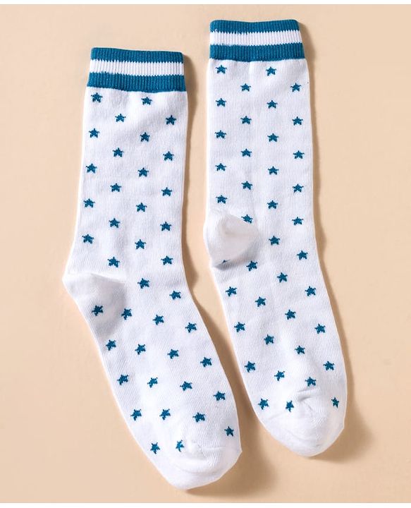 Pine Kids Cotton Knit Ankle Length Striped Socks With Star Design Pack Of 3 ( Colour May Vary )