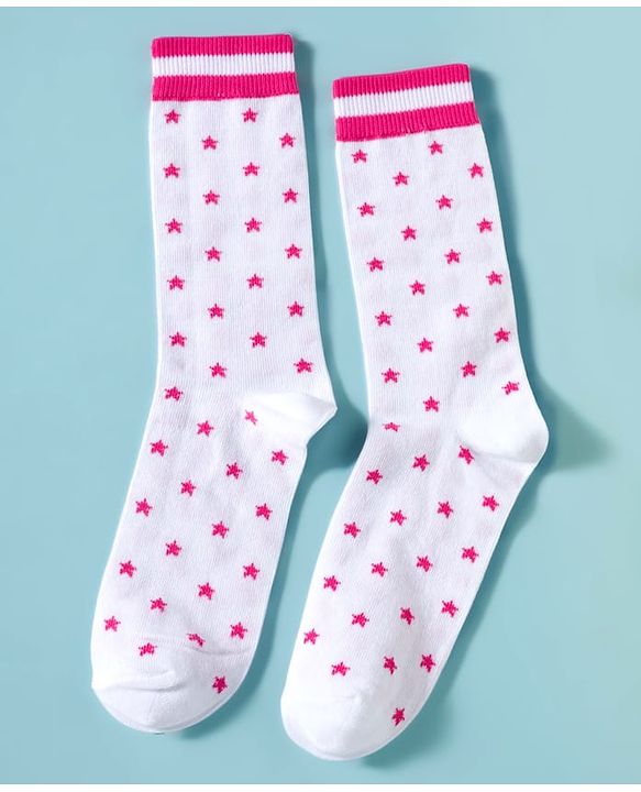 Pine Kids Cotton Knit Ankle Length Striped Socks With Star Design Pack Of 3 ( Colour May Vary )