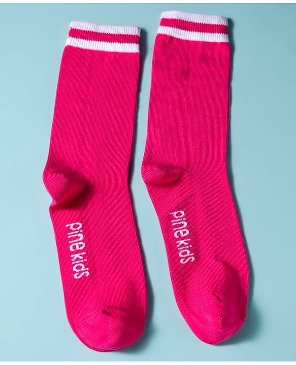Pine Kids Cotton Knit Ankle Length Striped Socks With Star Design Pack Of 3 ( Colour May Vary )