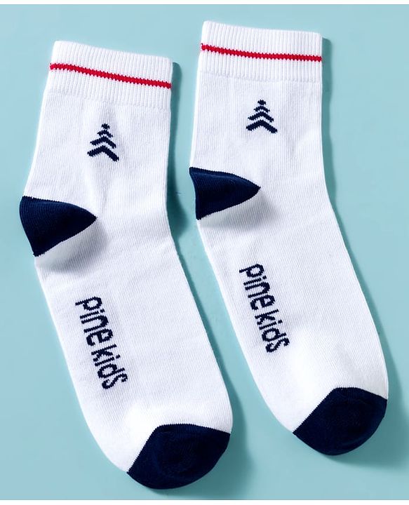 Pine Kids Cotton Knit Ankle Length Socks With Stripes & Text Design Pack Of 3 - ( Colour May Vary )