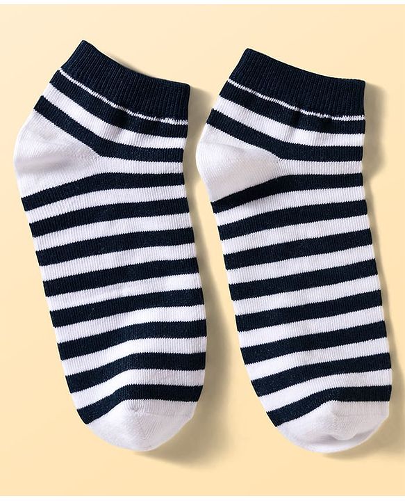 Pine Kids Cotton Knit Ankle Length Striped Socks Pack Of 3 ( Colour May Vary )