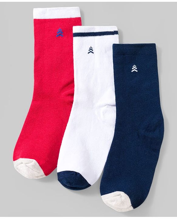 Pine Kids Cotton Knit Ankle Length Solid Socks Pack Of 3 ( Colour May Vary )