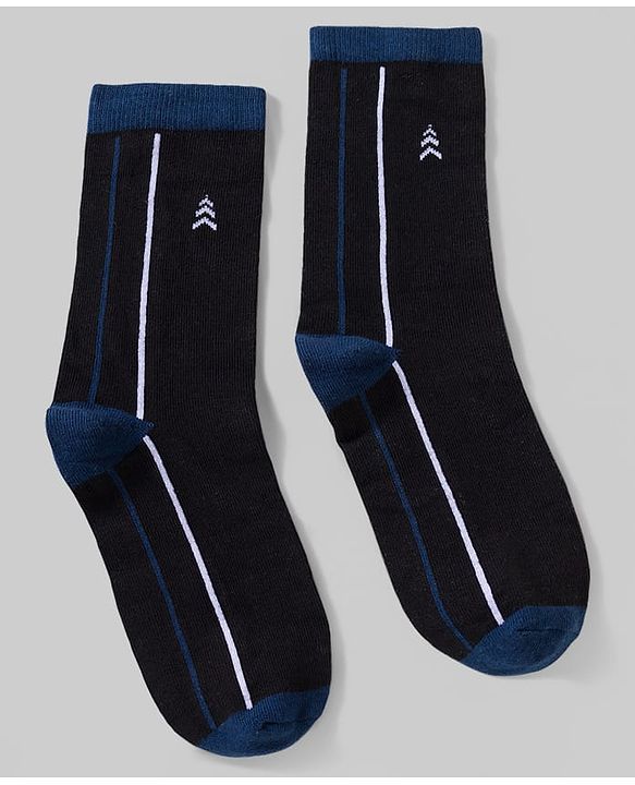 Pine Kids Cotton Knit Ankle Length Socks With Text Design Pack Of 3 ( Colour May Vary )