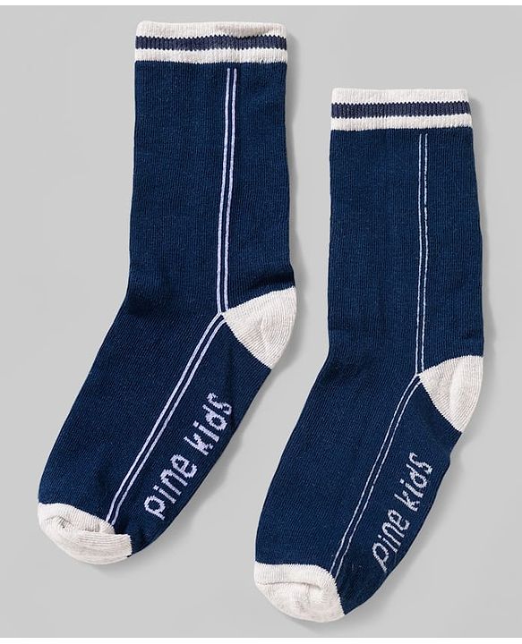 Pine Kids Cotton Knit Ankle Length Socks With Text Design Pack Of 3 ( Colour May Vary )