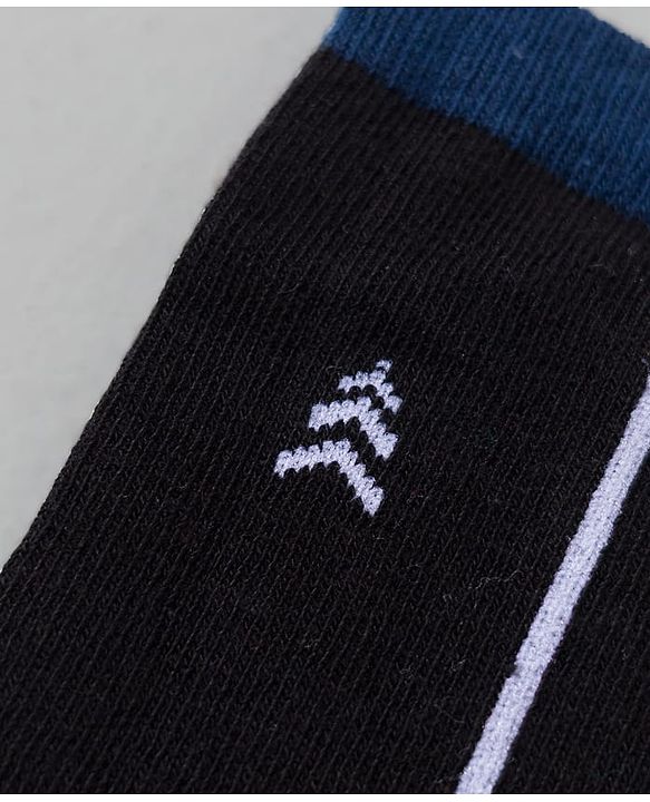 Pine Kids Cotton Knit Ankle Length Socks With Text Design Pack Of 3 ( Colour May Vary )