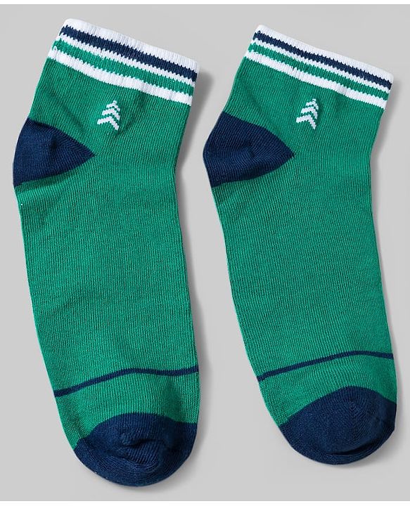 Pine Kids Cotton Knit Ankle Length Socks With Text Design Pack Of 3 ( Colour May Vary )