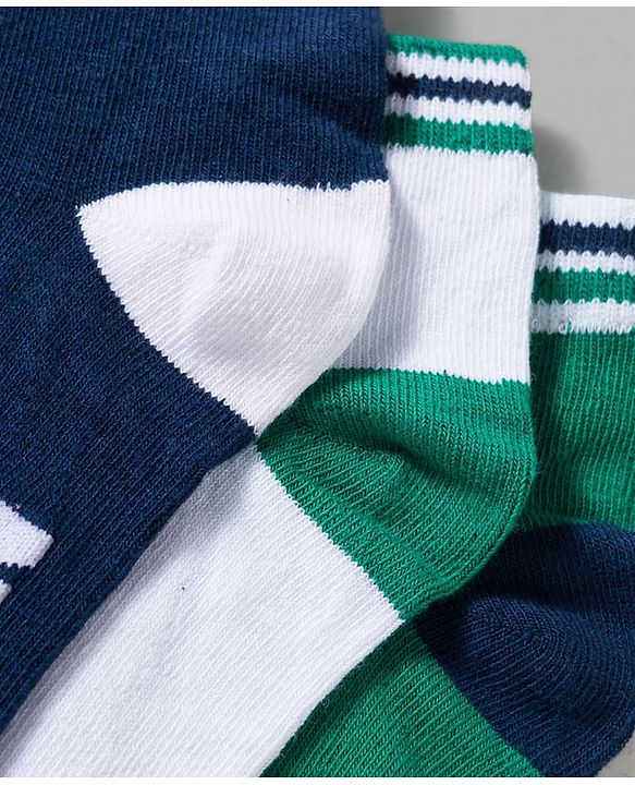 Pine Kids Cotton Knit Ankle Length Socks With Text Design Pack Of 3 ( Colour May Vary )