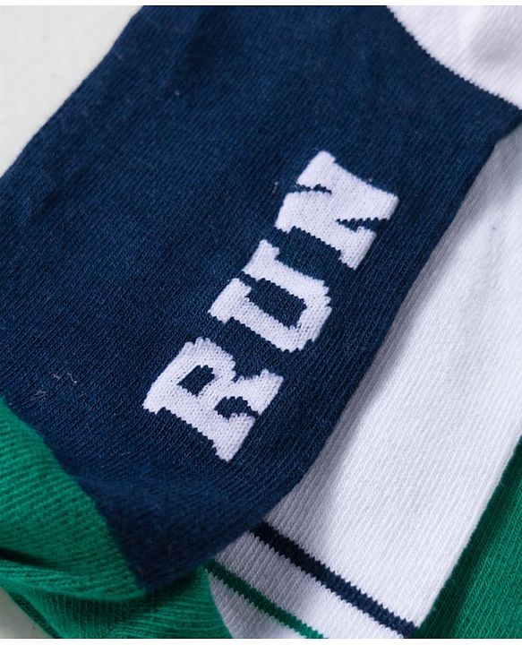 Pine Kids Cotton Knit Ankle Length Socks With Text Design Pack Of 3 ( Colour May Vary )