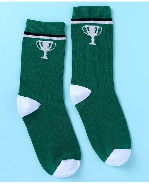 Pine Kids Knit Ankle Length Socks with Race Theme Design Pack of 3 - (Colour May Vary)