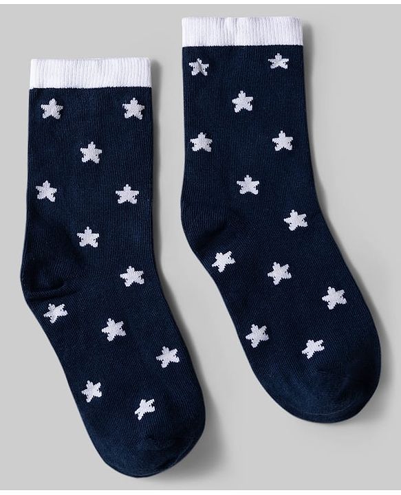 Pine Kids Cotton Knit Ankle Length Socks With Stripes & Star  Design Pack Of 5 ( Colour May Vary )