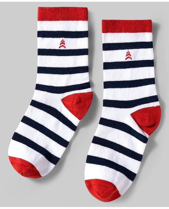 Pine Kids Cotton Knit Ankle Length Socks With Stripes & Star  Design Pack Of 5 ( Colour May Vary )
