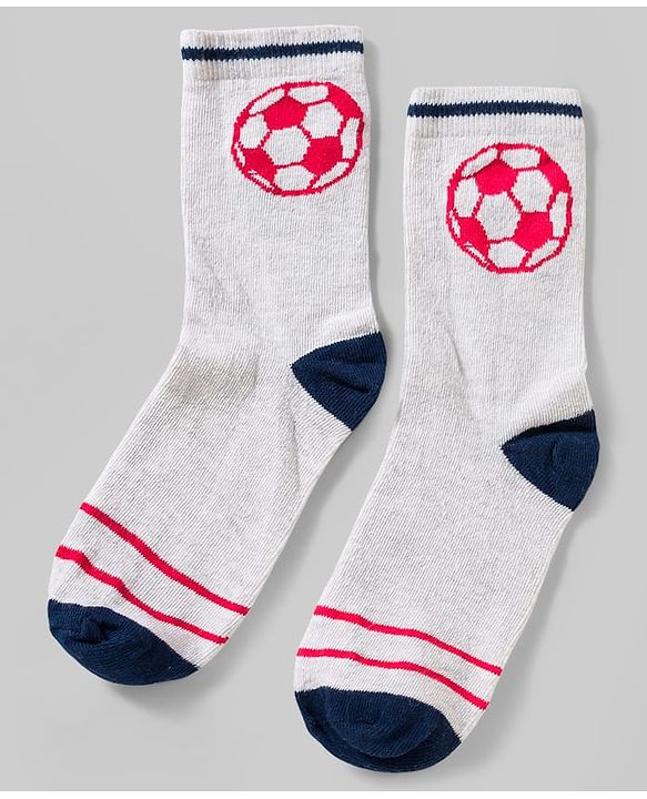 Pine Kids Cotton Knit Ankle Length Socks With Sports Theme Design Pack Of 3 ( Colour May Vary )