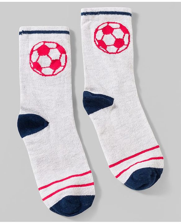 Pine Kids Cotton Knit Ankle Length Socks With Sports Theme Design Pack Of 3 ( Colour May Vary )