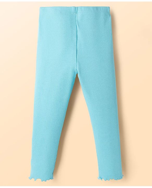 Babyhug Single Jersey Knit Sleeveless Top & Leggings Set With Polka Dot Print - White & Blue