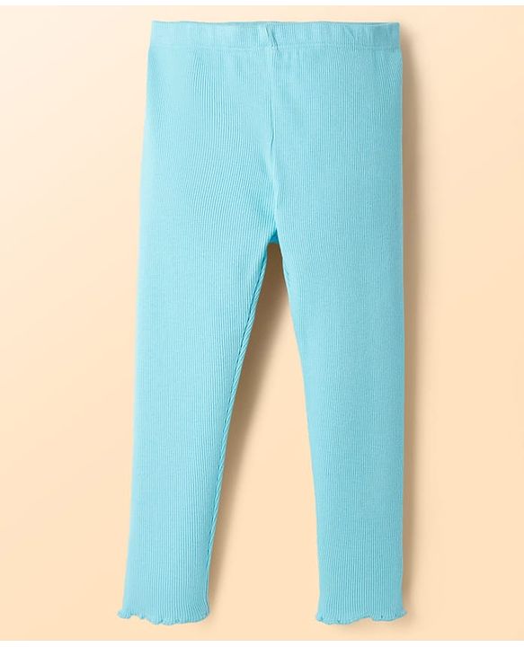 Babyhug Single Jersey Knit Sleeveless Top & Leggings Set With Polka Dot Print - White & Blue