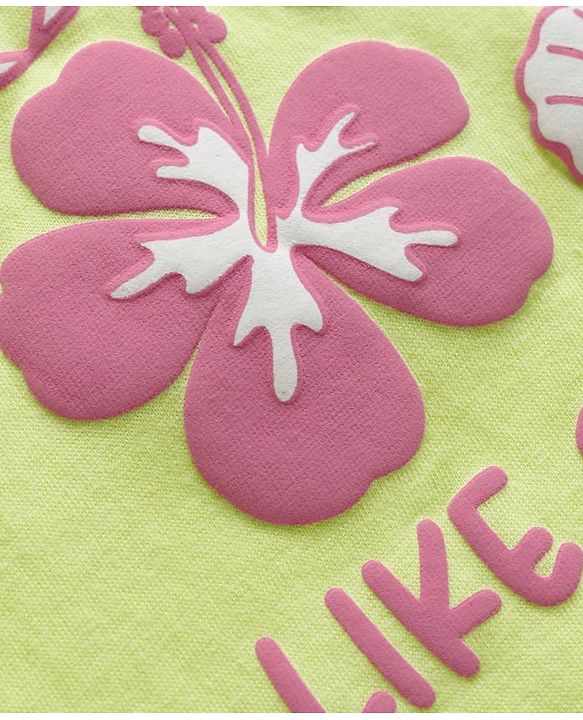Babyhug Single Jersey Knit Sleeveless Top & Shorts Set with Seashell Print - Lime Green & Pink