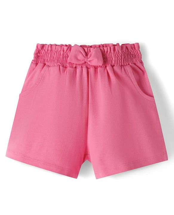 Babyhug Single Jersey Knit Sleeveless Top & Shorts Set with Seashell Print - Lime Green & Pink
