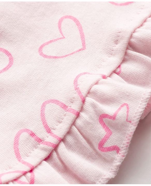 Babyhug Single Jersey Knit Sleeveless Top & Shorts Set with Floral Print & Bow Applique - Pink