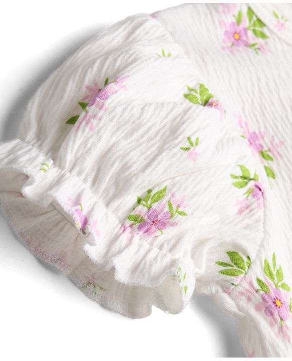 Babyhug Single Jersey Knit Half Sleeves Floral Printed Top & Pant Set - Multi Color