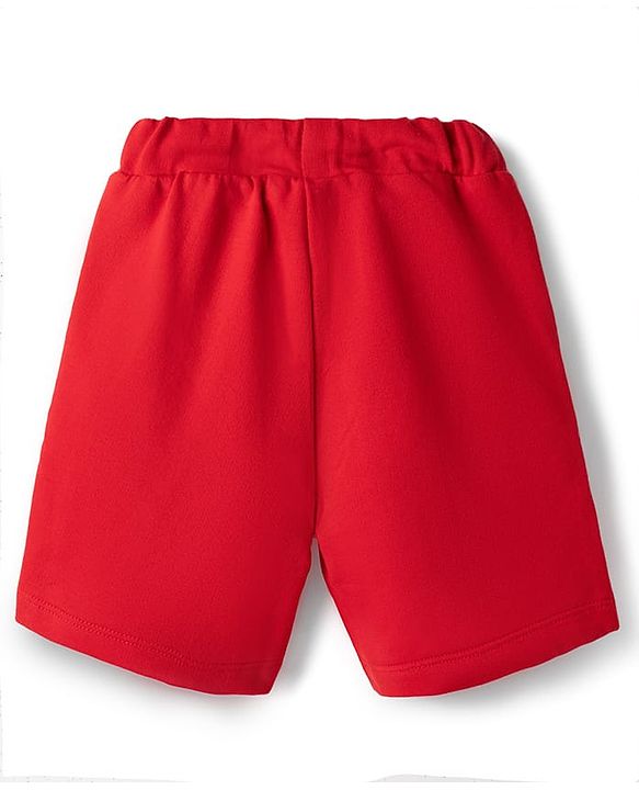 Babyhug Disney Single Jersey Knit Half Sleeves T-Shirt & Shorts Set with Mickey Mouse Graphics - Red